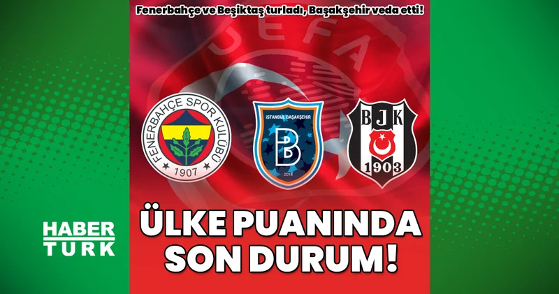 Fenerbahçe ve Beşiktaş turladı, Başakşehir veda etti: UEFA ülke puanı sıralamasında son durum!