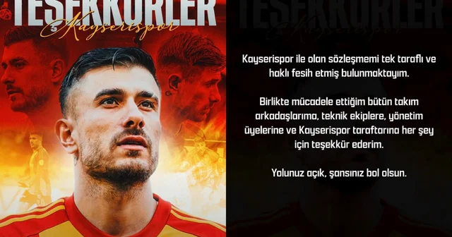 Dorukhan Toköz, Kayserispor dan ayrıldığını açıkladı Kayseri Haberleri Habertürk Yerel Haberler