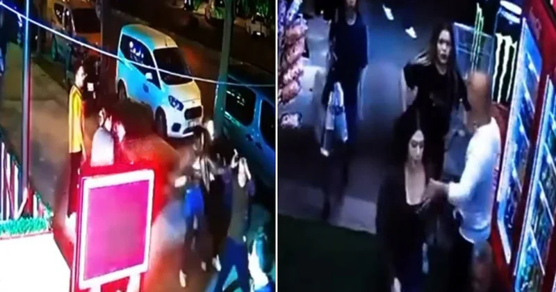 İki genç kız kendilerini taciz eden adamı tekel bayinin içinde evire çevire dövdü Sözcü Gazetesi