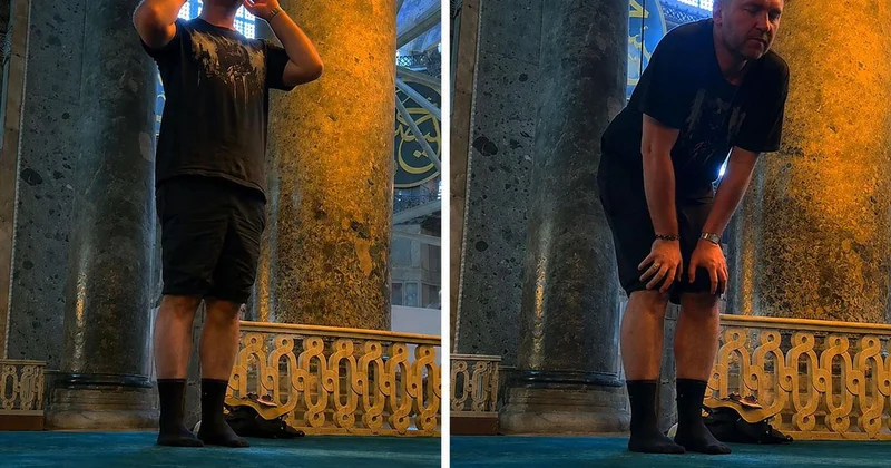 Ukraynalı turist, Ayasofya ya giriş ücreti ödememek için namaz kılıyormuş gibi yaptı