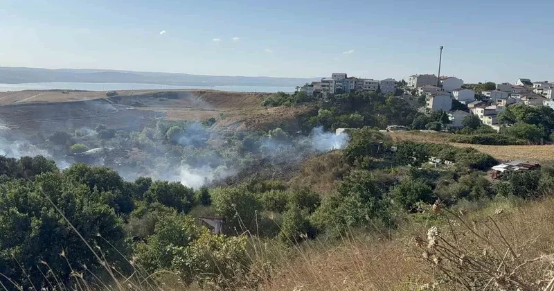 Büyükçekmece’de korkutan tarla yangını: Dumanlar metrelerce yükseldi