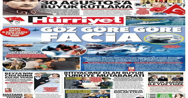 Alabora oldu ikiye bölündü: Göz göre göre facia! 31 Ağustos 2026 gazete manşetleri