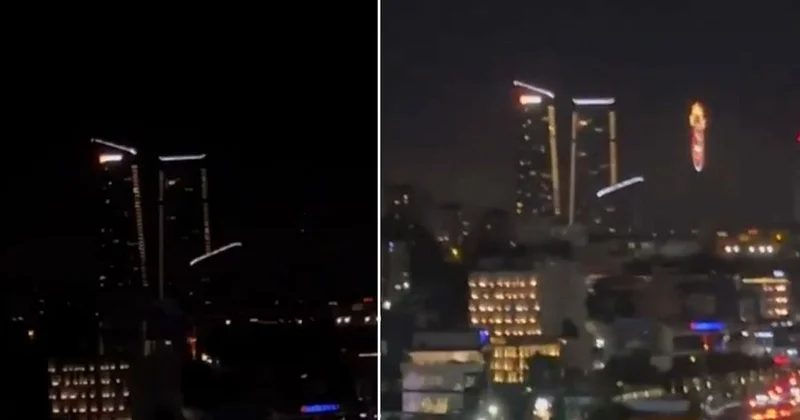 Gece yarısı RAMS Park ın üzerinde dikkat çeken görüntü