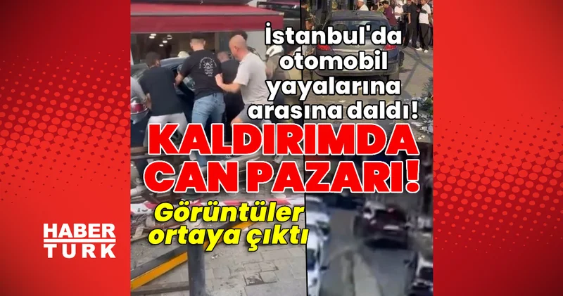 Kaldırımda can pazarı! İstanbul da otomobil yayalarına arasına daldı! Son dakika haberleri