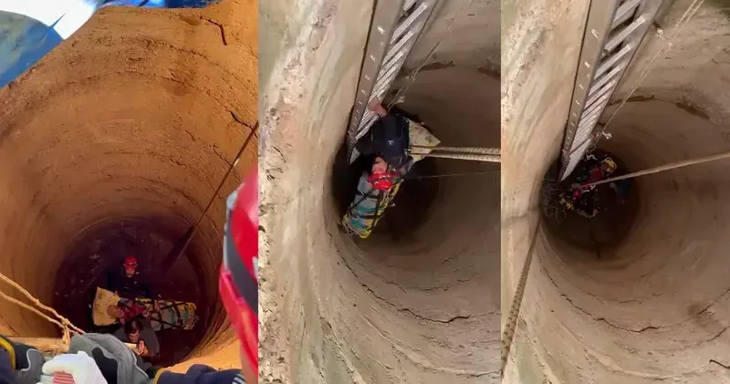 12 metrelik kuyudan itfaiyenin müdahalesiyle kurtarıldı