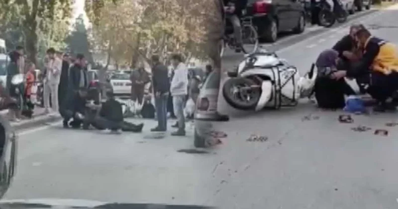 Bursa’da korkutan kaza! Karşıya geçmek isteyen yayaya motosiklet çarptı