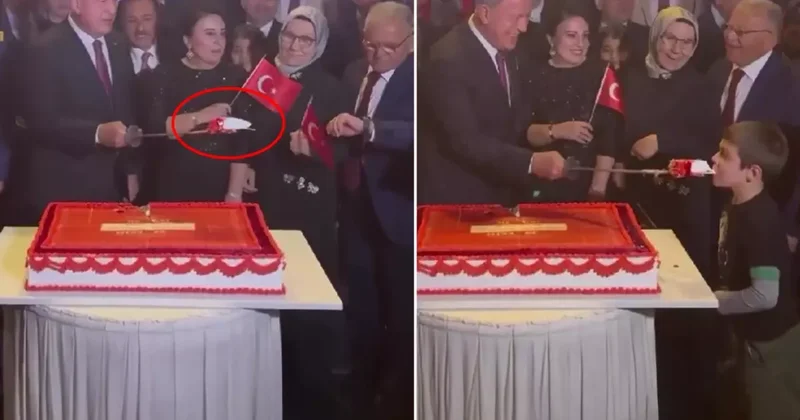 Hulusi Akar ın küçük çocuğa kılıçla pasta yedirdiği görüntüler ses getirdi