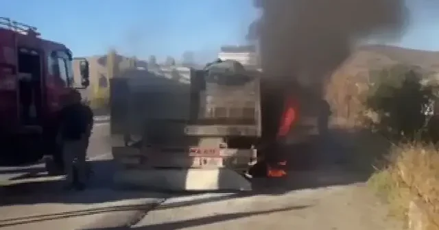 Afyonkarahisar’da seyir halindeki TIR’da yangın çıktı VİDEO İZLE