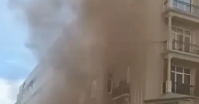 Şişli de iş merkezinde yangın: Ekipler tarafından söndürüldü VİDEO İZLE