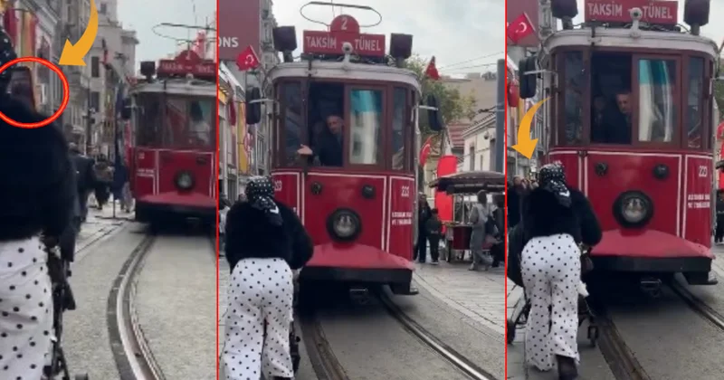 Akılalmaz sorumsuzluk: Video çeken kadın bebek arabasını tramvayın önüne sürdü! Sözcü Gazetesi