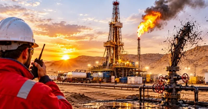 İlk sondaj vuruldu! Doğal gaz ve petrol fışkırdı