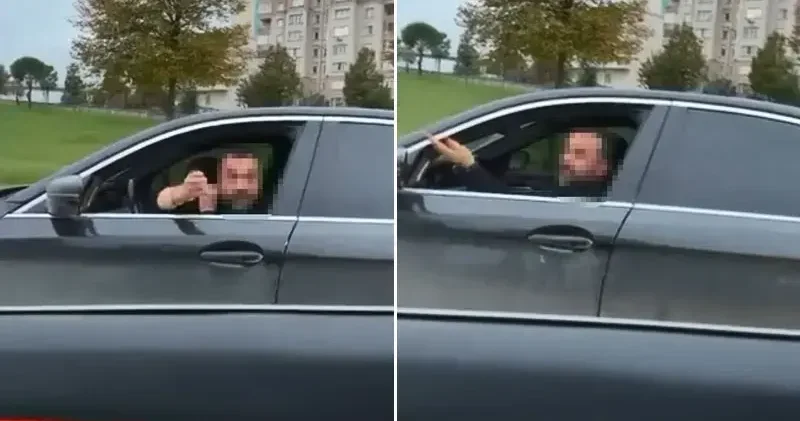Büyükçekmece de trafikte tartıştığı sürücünün otomobiline çarptı