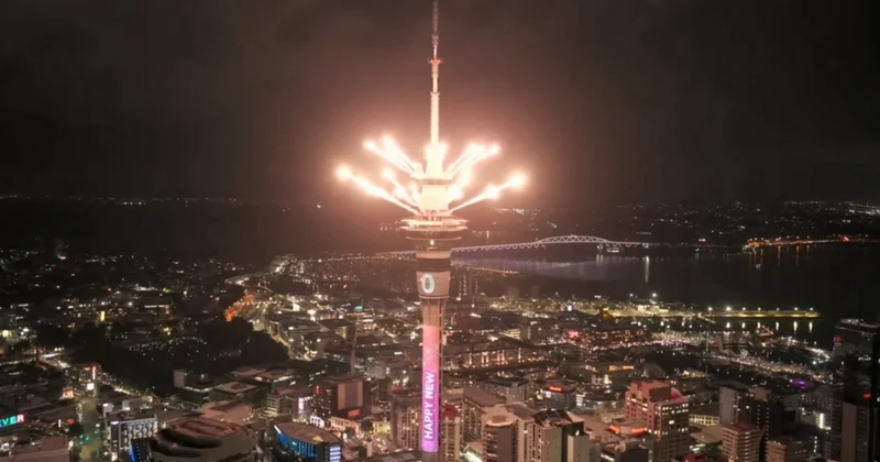 Yeni yıla ilk o ülke girdi: Ünlü kuleden havai fişek yağdı Sözcü Gazetesi