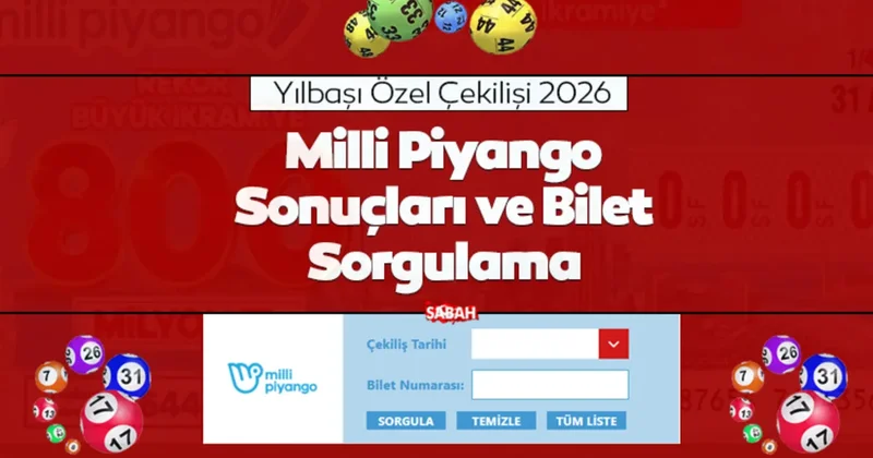 Milli Piyango bilet sorgulama 2026 ile yılbaşı özel çekiliş sonuçları! Büyük ikramiye 800 Milyon TL