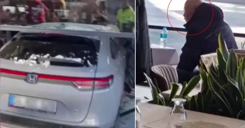 Ünlü sanatçı Cahit Berkay, kullandığı araçla restorana daldı