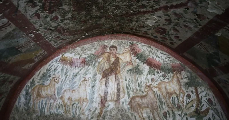 Hisardere kazılarında bulunan çoban İsa freski temizlenerek daha görünür hale getirilecek