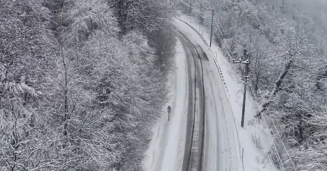 Samanlı Dağları’nda kartpostallık kış manzaraları havadan görüntülendi VİDEO İZLE